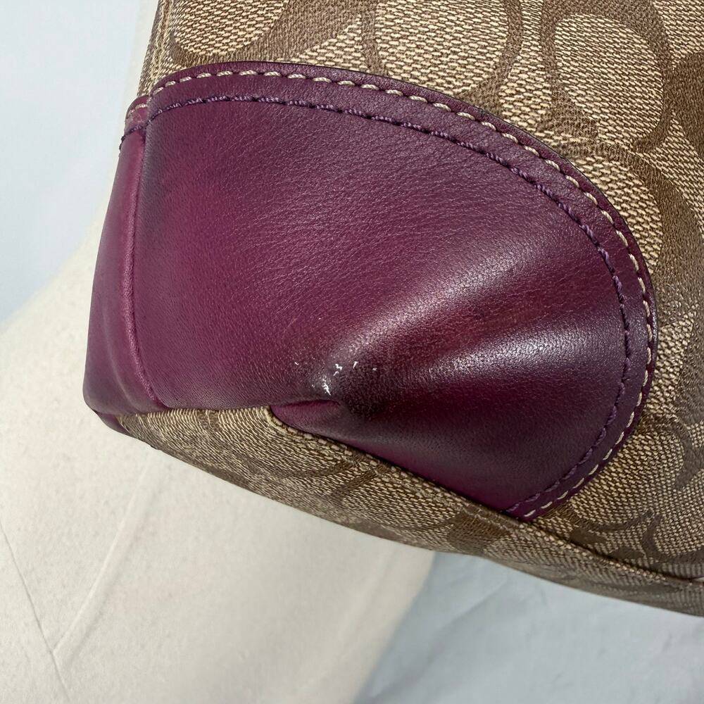 Coach Chelsea Heritage Signature Stripe Tote Bag Lilac Vintage Classic Y2K VTG - Picture 4 of 15